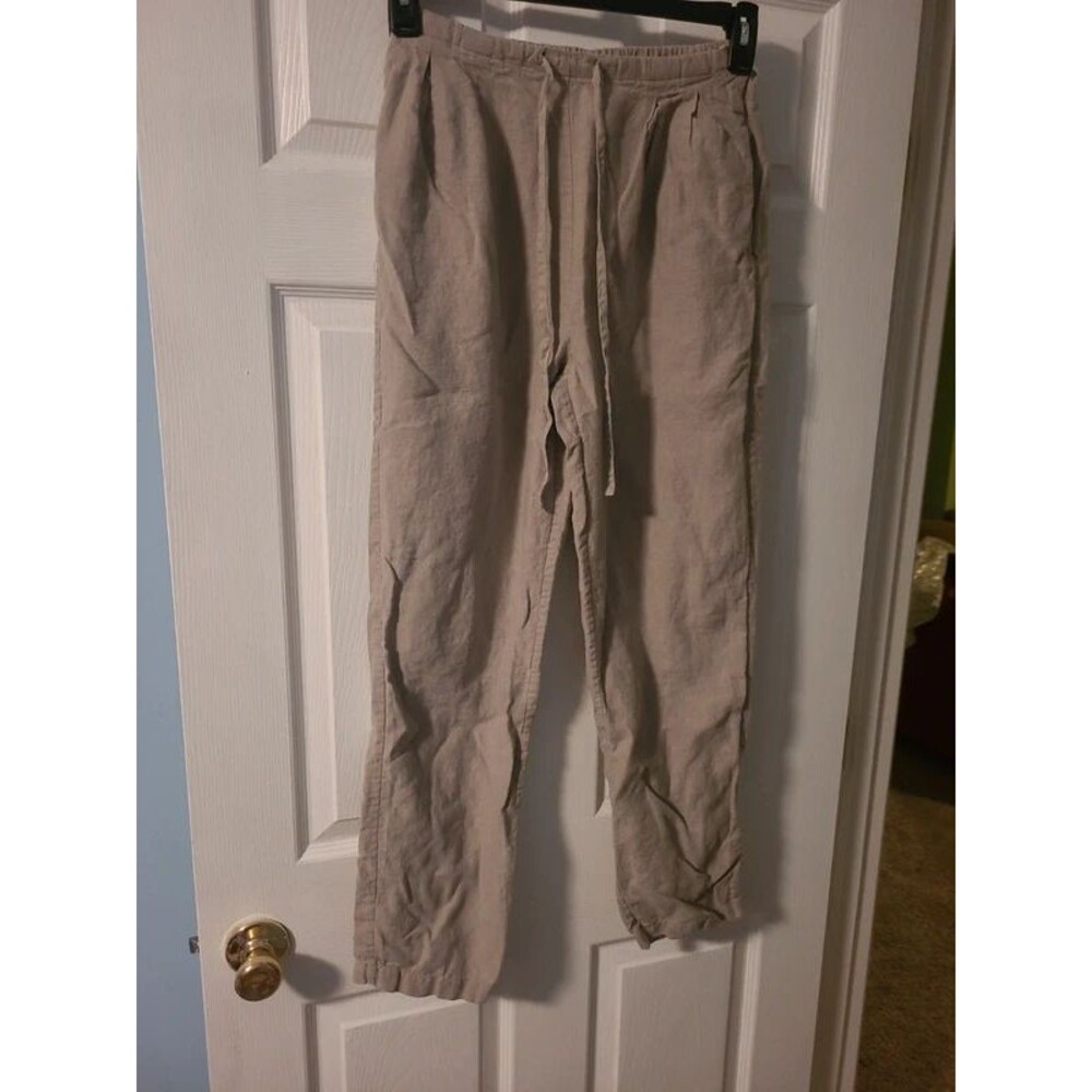 Neutral linen pants S